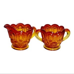 Americ, coin style Cream/Sugar depression glass